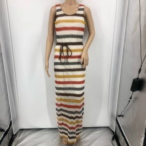 Crochet Maxi Dress Size Small Boho Striped Maxi Dress